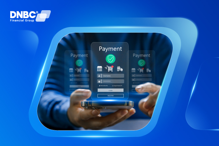 DNBC Financial Solutions for Global Payments DNBC logo and digital banking interface promoting secure and efficient international payments integrated with SWIFT GPI.