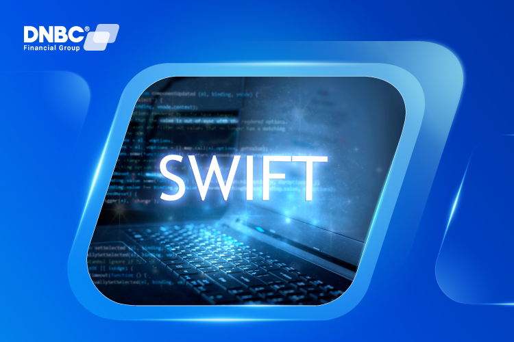 Illustration showing how SWIFT codes connect banks for cross-border payments