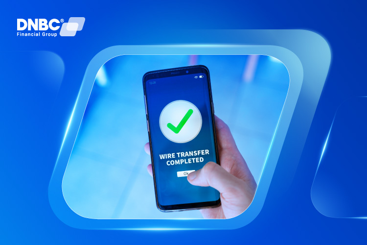 Diagram of the international wire transfer process using SWIFT network and correspondent banks