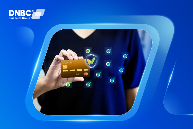Vector of a credit card against a shield with a padlock, symbolizing protection against unauthorized transactions.