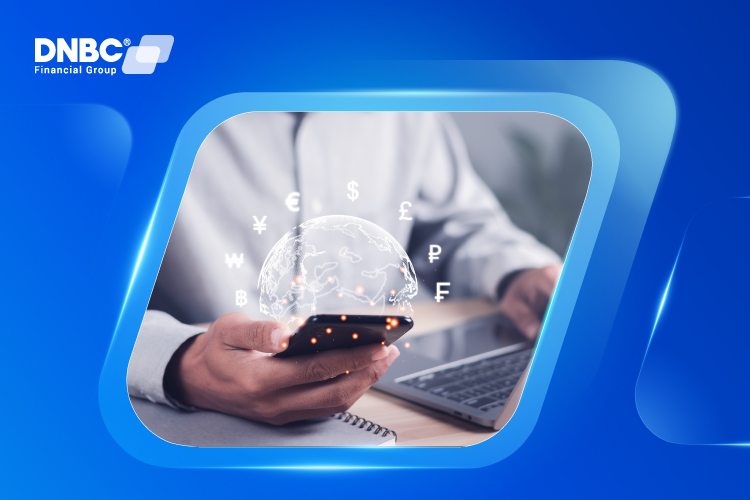 Step-by-Step DNBC Transfer Flow Visual guide of the DNBCnet transfer process including selecting currency, previewing fees, confirming the transaction, and tracking.